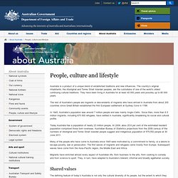 People, culture and lifestyle - About Australia - Australian Government Department of Foreign Affairs and Trade