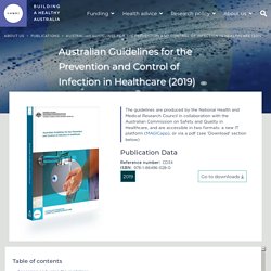 Australian Guidelines for the Prevention and Control of Infection in Healthcare (2019)