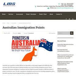 Australian immigration points