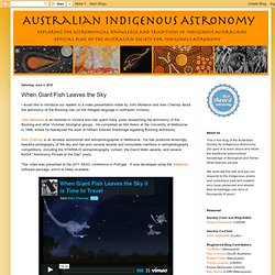 Australian Aboriginal Astronomy: When Giant Fish Leaves the Sky