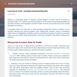 Learn How to Trade - Australian Investment Education