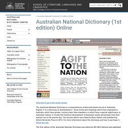 Australian National Dictionary (1st edition) Online