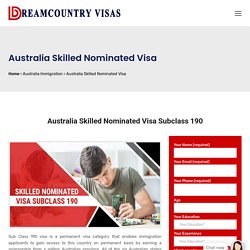 Australian Skilled Nominated Visa (Subclass 190)