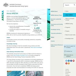 About ARENA - Australian Renewable Energy Agency