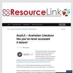 AustLit – Australian Literature like you’ve never accessed it before! | ResourceLink