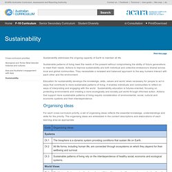 The Australian Curriculum v6.0 Sustainability