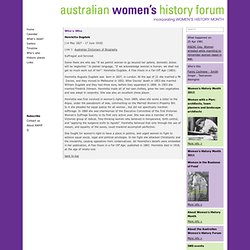 Australian Women's History