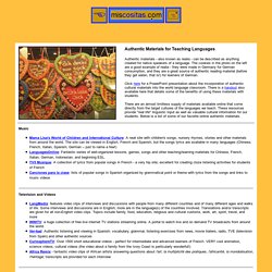 Authentic Materials for Teaching Languages: RESOURCES