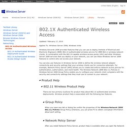 802.1X Authenticated Wireless Access