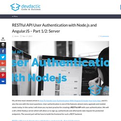 RESTful API User Authentication with Node.js and AngularJS