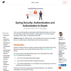 Spring Security: Authentication and Authorization In-Depth