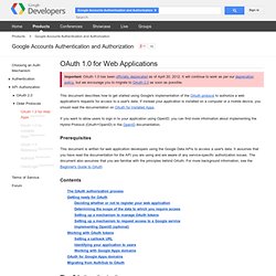 OAuth 1.0 for Web Applications - Google Accounts Authentication and Authorization