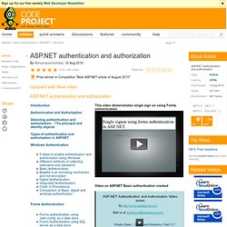 ASP.NET authentication and authorization