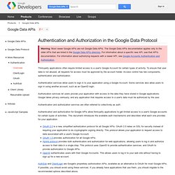 Authentication and Authorization in the Google Data Protocol - Google Data Protocol - Google Code