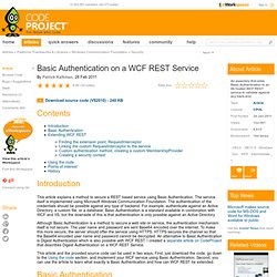 Basic Authentication on a WCF Rest service