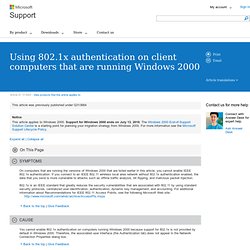 Using 802.1x Authentication