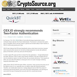 CEX.IO strongly recommends Two-Factor Authentication