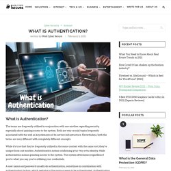 What is Authentication? - Web Cyber Secure