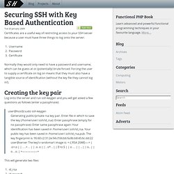 Securing SSH with Key Based Authentication