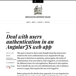 Deal with users authentication in an AngularJS web app