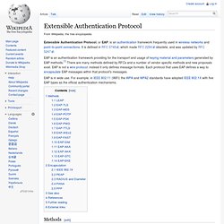 Extensible Authentication Protocol - Wikipedia, the free encyclopedia - Aurora