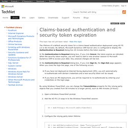 Claims-based authentication and security token expiration