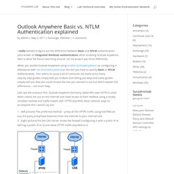 Outlook Anywhere Basic vs. NTLM Authentication explained