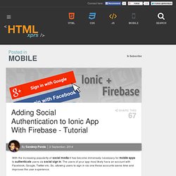 Adding Social Authentication to Ionic App With Firebase-Tutorial