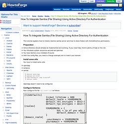 How To Integrate Samba (File Sharing) Using Active Directory For Authentication