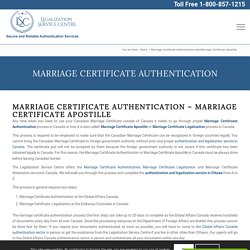 Marriage Certificate Authentication - Legalization Service Centre