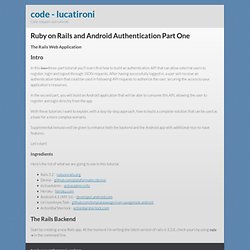 Ruby on Rails and Android Authentication Part One
