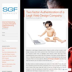 Two factor Authentication of a Legit Web Design Company