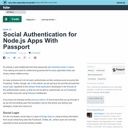 Social Authentication for Node.js Apps With Passport