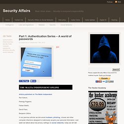 Part 1: Authentication Series – A world of passwords