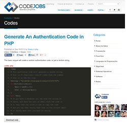 Generate An Authentication Code in PHP
