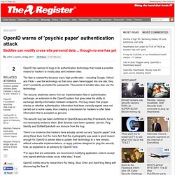 OpenID warns of 'psychic paper' authentication attack