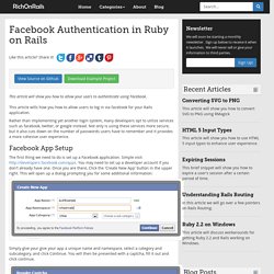 Facebook Authentication in Ruby on Rails - RichOnRails.com