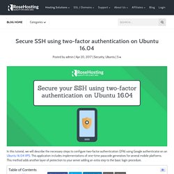 Secure SSH using two-factor authentication on Ubuntu 16.04