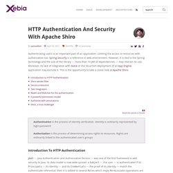 HTTP Authentication and Security with Apache Shiro