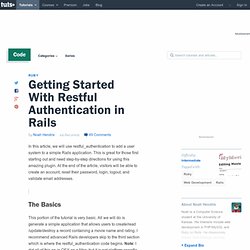 Getting Started With Restful Authentication in Rails
