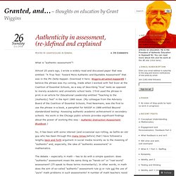 Authenticity in assessment, (re-)defined and explained