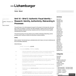 Unit 10 – Brief 2: Authentic Visual Identity – Research: Identity, Authenticity, Rebranding & Processes