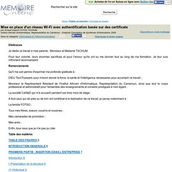 Memoire Online - Mise en place d'un réseau Wi-Fi avec authentification basée sur des certificats - Arnaud Dupont FOTSO TACHUM
