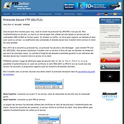 Travailler avec des serveur FTP sécurisés (SSL/TLS). FTP over SSL. Authentification en usant de certificats PEM/ASN1 ou PKCS12