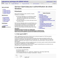 Serveur OpenLdap pour authentification de client Windows - Laboratoires technique-info (IEPSCF-UCCLE)