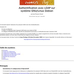 Authentification avec LDAP sur système GNU/Linux Debian