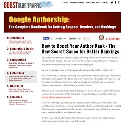 How to Boost Your Author Rank - The New Secret Sauce for Better Rankings - Boost Blog Traffic