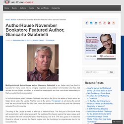 AuthorHouse November Bookstore Featured Author, Giancarlo Gabbrielli