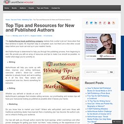 Top Tips and Resources for New and Published Authors