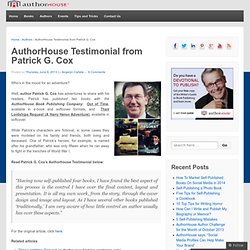 AuthorHouse Testimonial from Patrick G. Cox